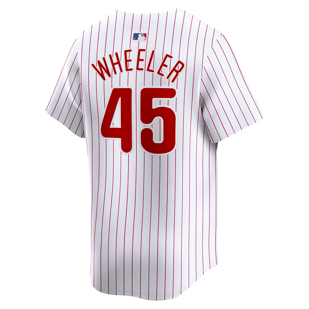 Maillot de joueur Nike Zack Wheeler pour hommes, blanc, Philadelphia Phillies Home Limited Player