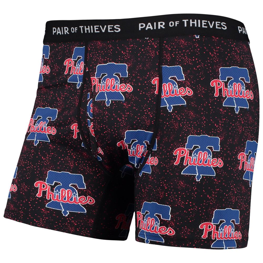 Men's Pair of Thieves Black Philadelphia Phillies Super Fit 2-Pack Boxer Briefs Set