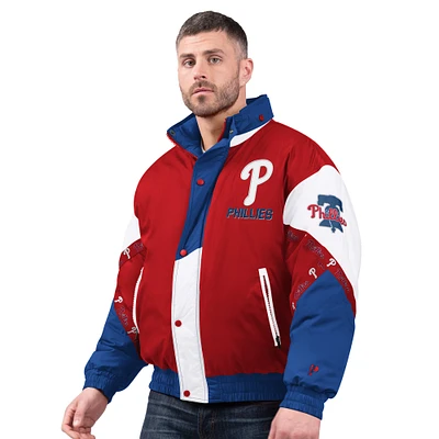 Veste à capuche entièrement zippée Pro Player pour homme avec logo rouge des Philadelphia Phillies