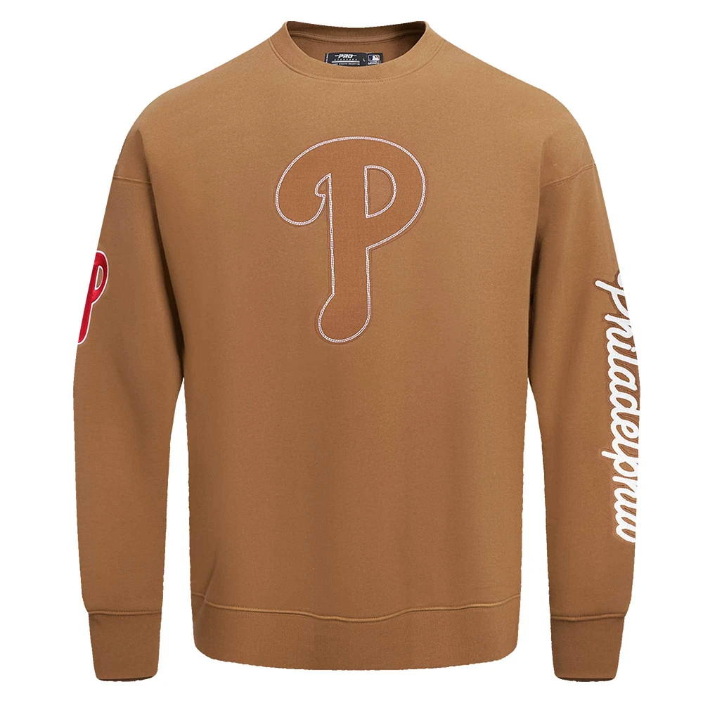 Sweat-shirt à épaules tombantes Paint The City pour homme Pro Standard Brown Philadelphia Phillies