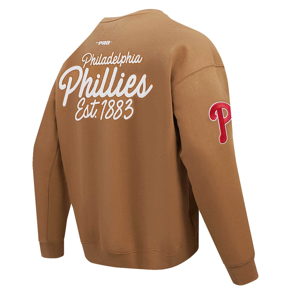 Sweat-shirt à épaules tombantes Paint The City pour homme Pro Standard Brown Philadelphia Phillies