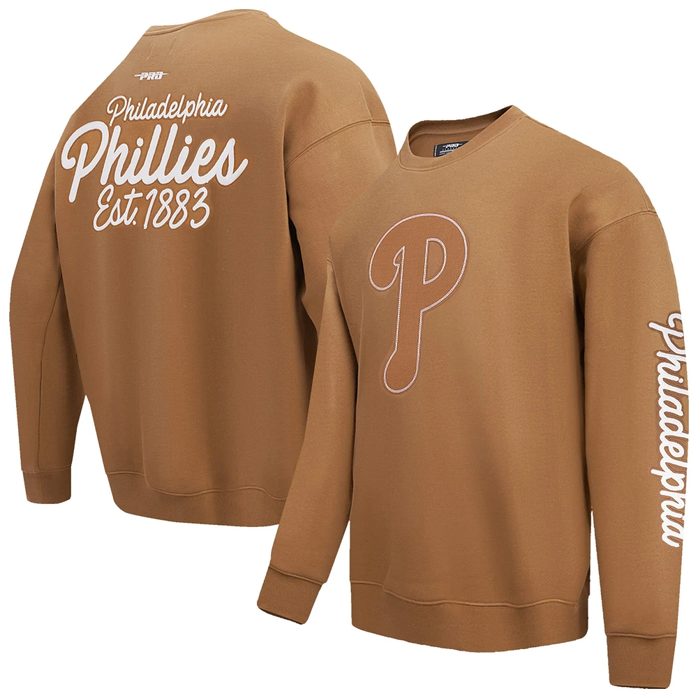 Sweat-shirt à épaules tombantes Paint The City pour homme Pro Standard Brown Philadelphia Phillies