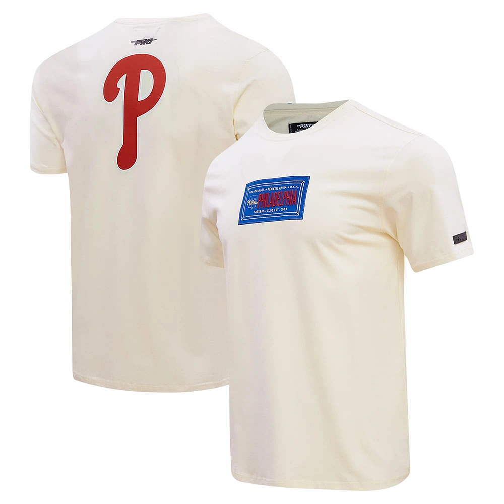 Men's Pro Standard Cream Philadelphia Phillies Club Member Badge T-Shirt