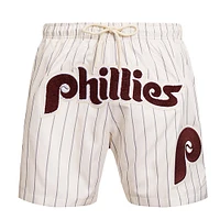 Men's Pro Standard Cream Philadelphia Phillies Pinstripe Retro Classic Woven Shorts