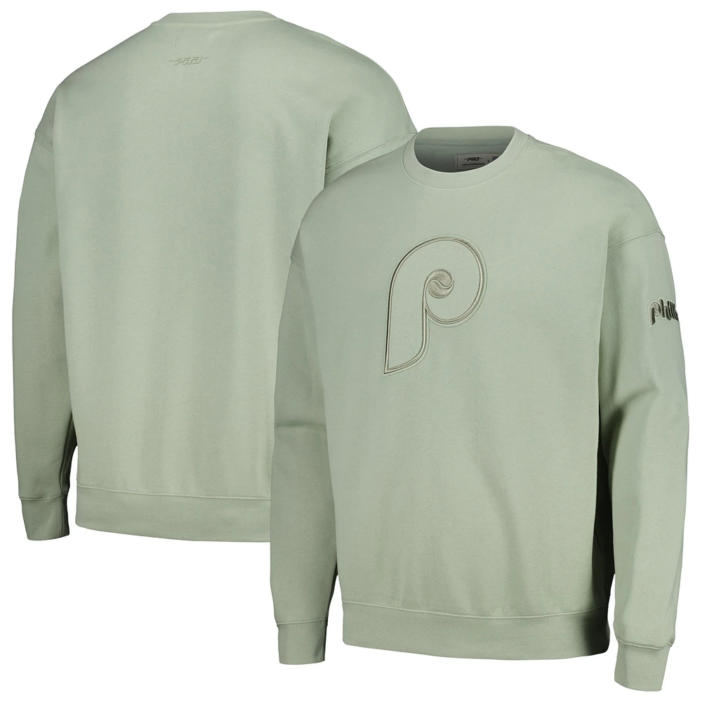 Men's Pro Standard Green Philadelphia Phillies Neutral Drop Shoulder Pullover Sweatshirt