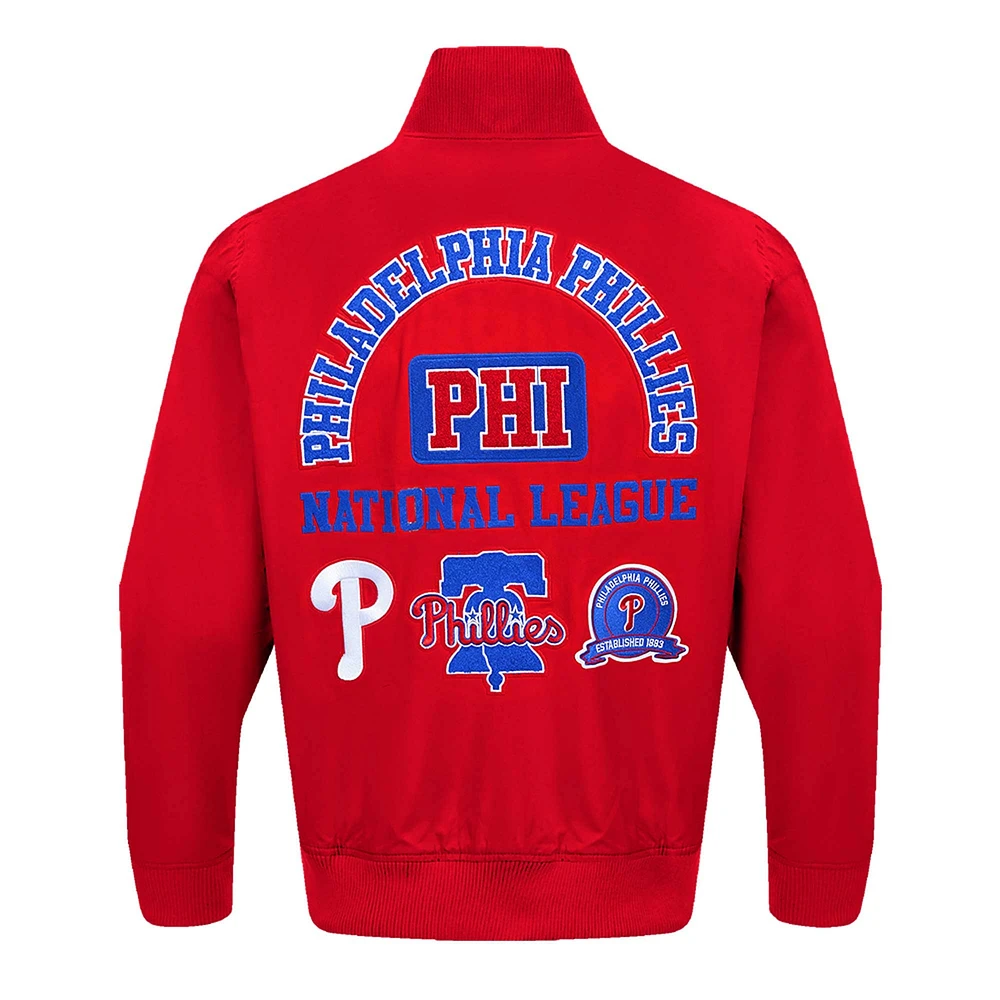 Veste à fermeture éclair intégrale en sergé Pro Standard pour hommes des Phillies de Philadelphie, rouge