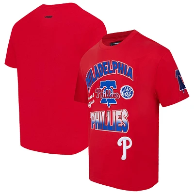 Men's Pro Standard Red Philadelphia Phillies Turn It Up Dropped Shoulder T-Shirt