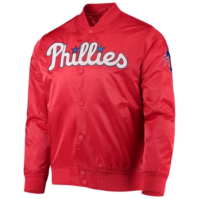 Veste en satin à boutons-pression Pro Standard des Phillies de Philadelphie rouge pour homme