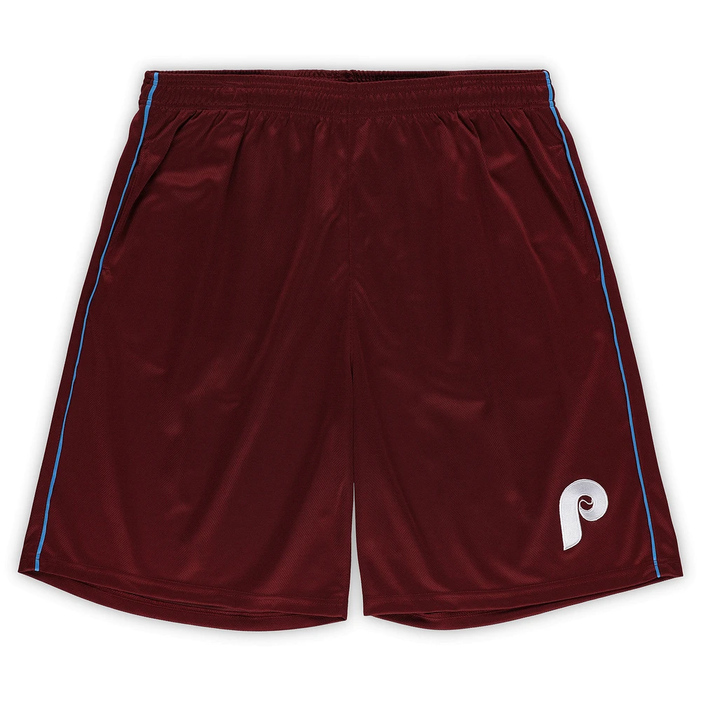 Men's Profile Burgundy Philadelphia Phillies Big & Tall Mesh Shorts