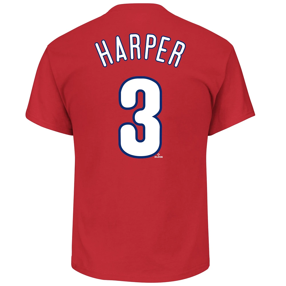Men's Profile Bryce Harper Red Philadelphia Phillies Big & Tall Name Number T-Shirt