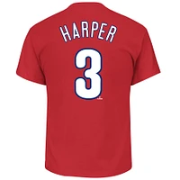 Men's Profile Bryce Harper Red Philadelphia Phillies Big & Tall Name Number T-Shirt