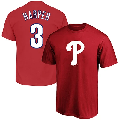 Men's Profile Bryce Harper Red Philadelphia Phillies Big & Tall Name Number T-Shirt