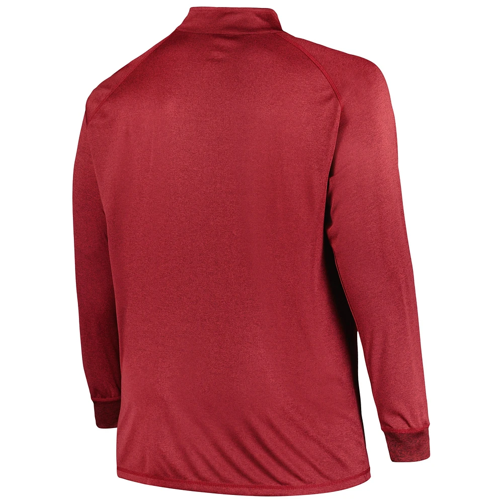 Haut raglan à quart de zip pour hommes Profile Bordeaux Phillies Philadelphie Big & Tall