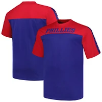 T-shirt en tricot à empiècement Big & Tall Phillies de Philadelphie rouge/royal Profile pour homme