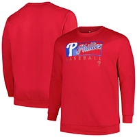 Men's Profile Red Philadelphia Phillies Big & Tall Pullover Sweatshirt