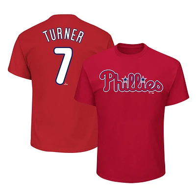 Men's Profile Trea Turner Red Philadelphia Phillies Big & Tall Name Number T-Shirt