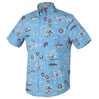 Chemise boutonnée Kekai bleu clair Reyn Spooner pour homme, des Philadelphia Phillies