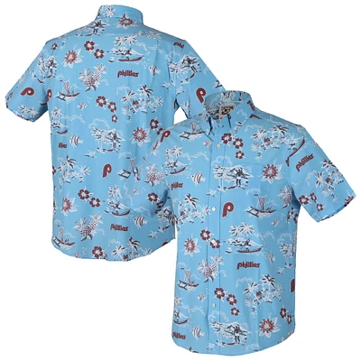 Chemise boutonnée Kekai bleu clair Reyn Spooner pour homme, des Philadelphia Phillies