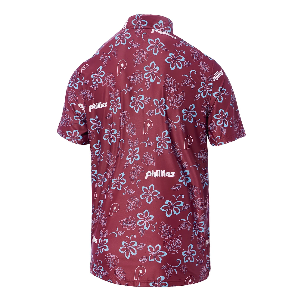 Men's Reyn Spooner Maroon Philadelphia Phillies Cooperstown Collection Performance Polo