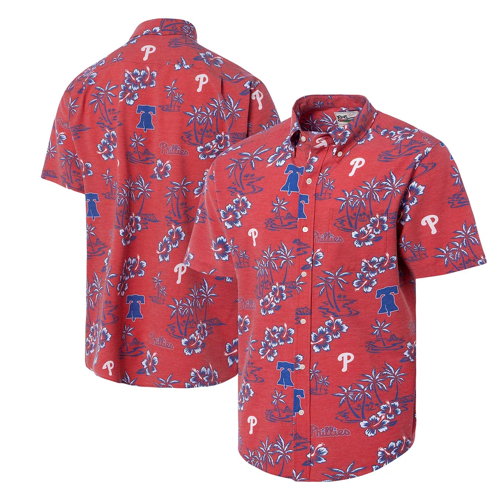 Chemise boutonnée Kekai des Phillies de Philadelphie Reyn Spooner rouge pour hommes