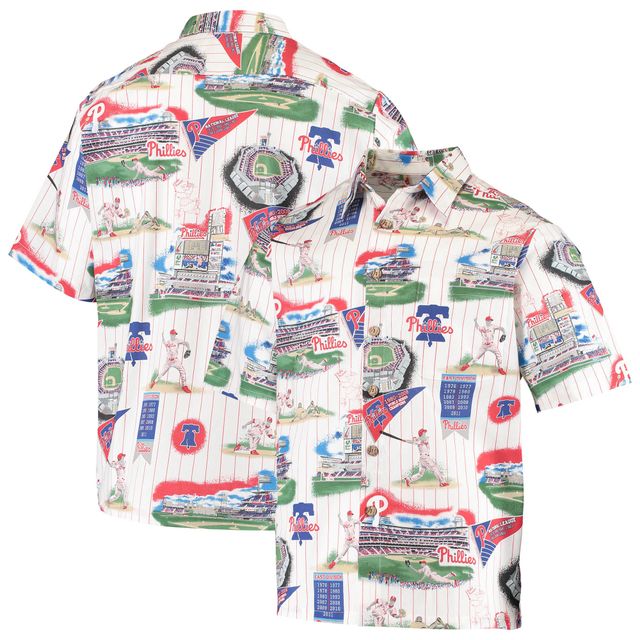 Chemise boutonnée Scenic des Phillies de Philadelphie Reyn Spooner pour homme, blanc/rouge