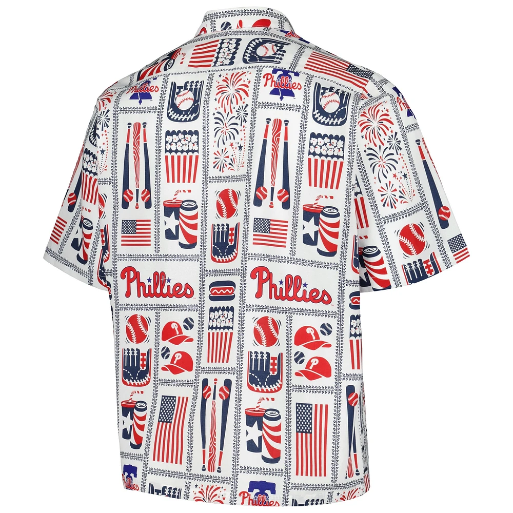 Men's Reyn Spooner White Philadelphia Phillies Americana Button-Up Shirt