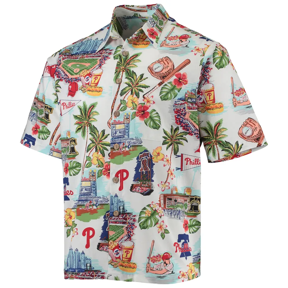 Men's Reyn Spooner White Philadelphia Phillies scenic Button-Up Shirt