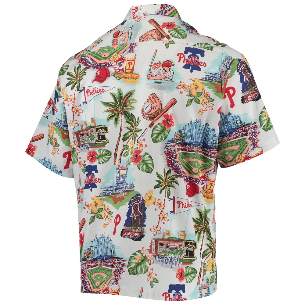 Men's Reyn Spooner White Philadelphia Phillies scenic Button-Up Shirt