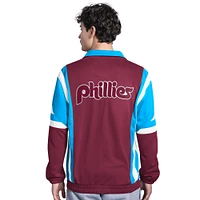 Men's Starter Burgundy/Light Blue Philadelphia Phillies Contender Tricot Full-Zip Track Jacket
