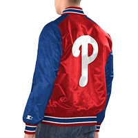 Veste Varsity Satin Full-Snap pour hommes Starter Red/Royal Philadelphia Phillies