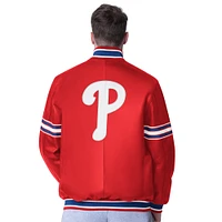 Veste en cuir rouge Starter pour homme des Philadelphia Phillies