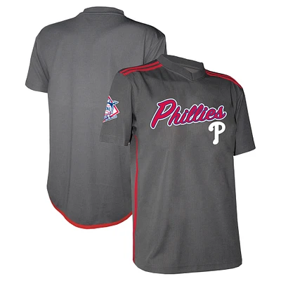 Men's  Stitches Charcoal Philadelphia Phillies Team V-Neck Jersey