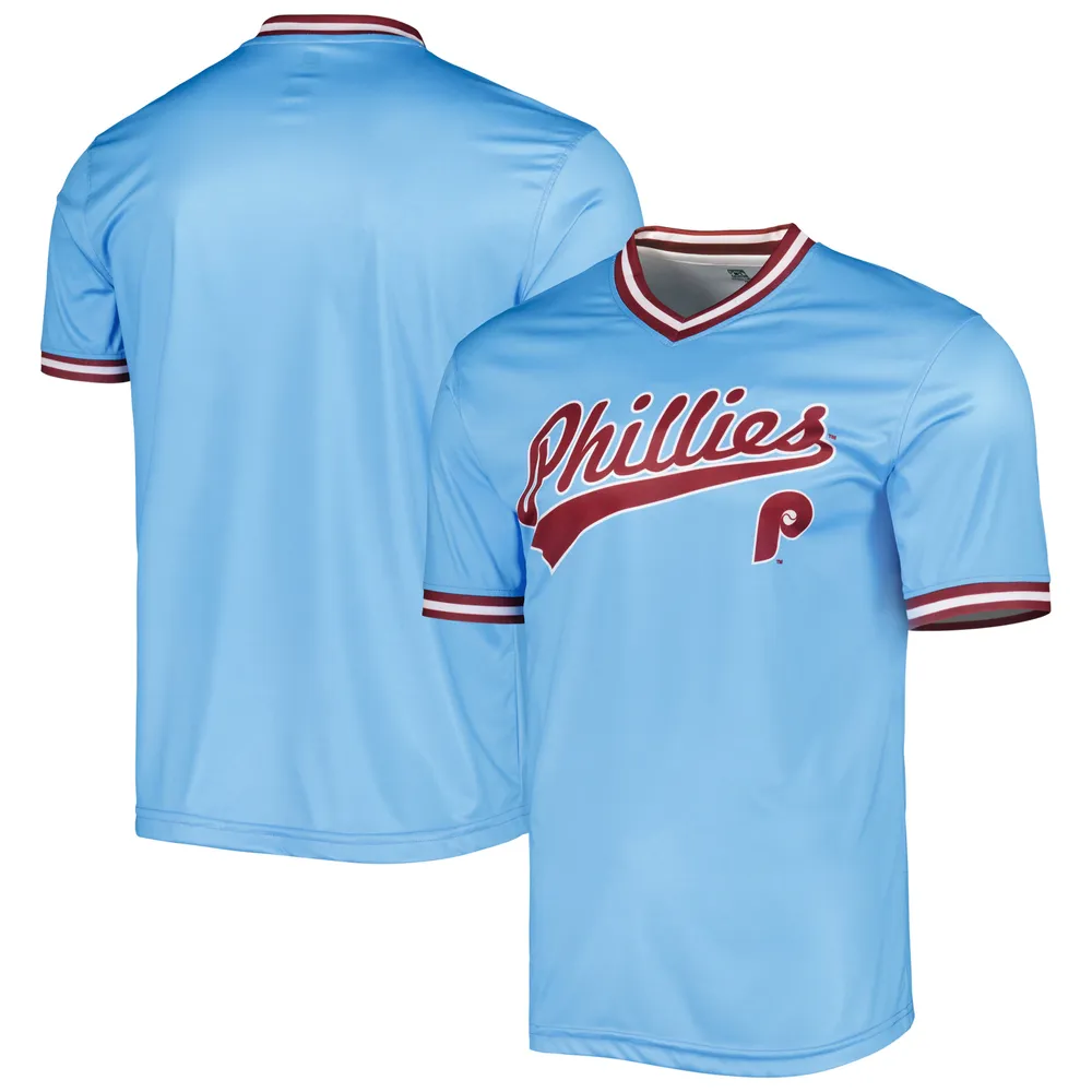 Men's Stitches White Philadelphia Phillies Cooperstown Collection V-Neck  Jersey