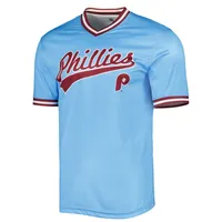Men's Stitches White Philadelphia Phillies Cooperstown Collection V-Neck  Jersey
