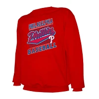 Sweat-shirt ras du cou léger rouge Stitches pour homme des Philadelphia Phillies