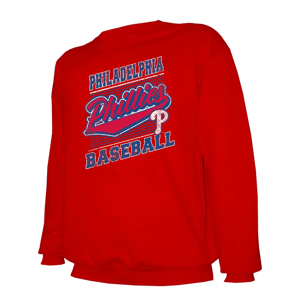 Men's Stitches Red Philadelphia Phillies Pullover Sweatshirt