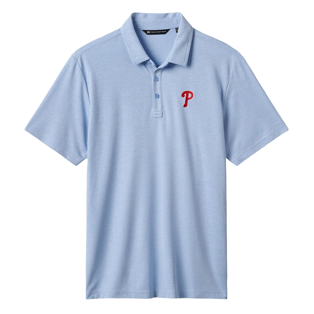 Polo TravisMathew bleu clair pour homme, motif éliminatoire des Phillies de Philadelphie