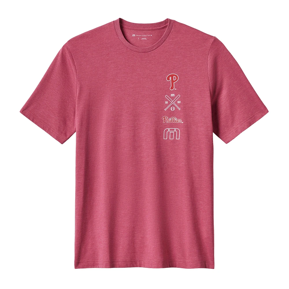 Men's TravisMathew Red Philadelphia Phillies Sunset Slam 2.0 T-Shirt