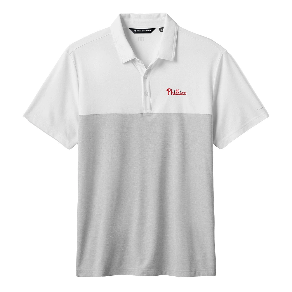 Men's TravisMathew White/Gray Philadelphia Phillies Home Run Leader Polo