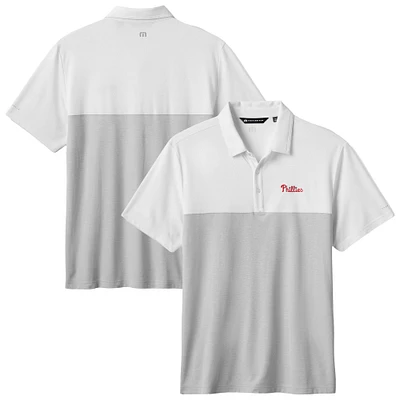 Men's TravisMathew White/Gray Philadelphia Phillies Home Run Leader Polo