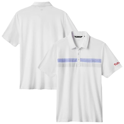 Men's TravisMathew White Philadelphia Phillies Top Recruit Tri-Blend Polo