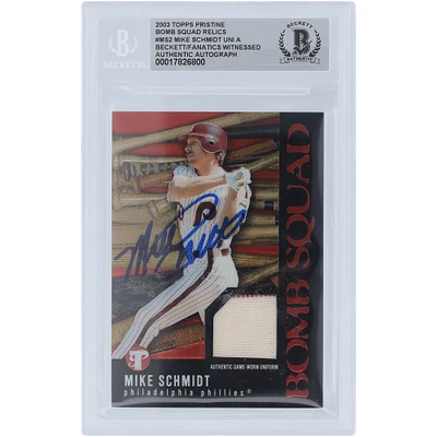 Mike Schmidt Philadelphia Phillies Autographed 2003 Topps Pristine Bomb Squad Relics #PBS-MS2 Beckett Fanatics Witnessed Authenticated Card