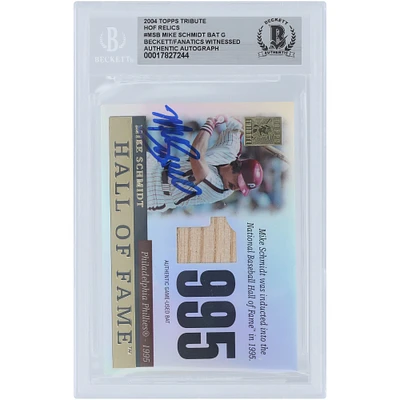 Carte autographiée de Mike Schmidt des Phillies de Philadelphie, hommage Topps 2004, reliques du Temple de la renommée #TR-MSB, carte authentifiée témoin des fanatiques de Beckett
