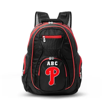 Philadelphia Phillies MOJO Personalized Premium Color Trim Backpack - Black
