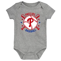 Newborn  Philadelphia Phillies Batter Up Three-Pack Bodysuit Set