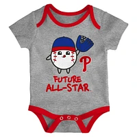 Newborn  Philadelphia Phillies Triple Hit Two-Pack Bodysuit Set