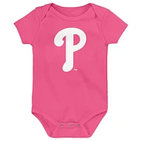 Body rose pour nouveau-né avec logo principal des Philadelphia Phillies