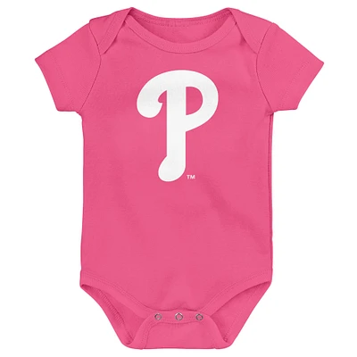 Body rose pour nouveau-né avec logo principal des Philadelphia Phillies