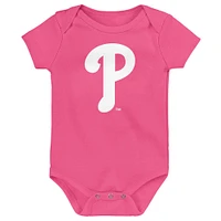 Body rose pour nouveau-né avec logo principal des Philadelphia Phillies