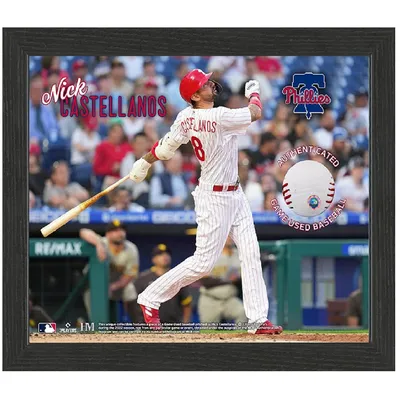 Philadelphia Phillies Nick Maton Game-Used Ball Swatch 9'' x 11'' Frame